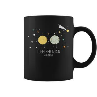 2024 Together Again Sun And Moon Holding Hands Eclipse Coffee Mug - Seseable