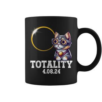 2024 Total Solar Eclipse 4 8 2024 America Totality Cat Coffee Mug | Mazezy