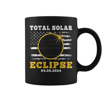 2024 Total Solar Eclipse April 8 Usa Flag Eclipse 4824 Coffee Mug | Mazezy
