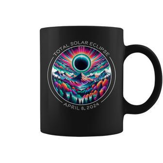 2024 Total Solar Eclipse Artsy Colorful Totality Landscape Coffee Mug - Seseable