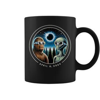 2024 Total Solar Eclipse Bigfoot Alien April Date Coffee Mug - Monsterry
