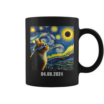 2024 Total Solar Eclipse Cat In Soluna Glasses Viewer Coffee Mug - Monsterry DE
