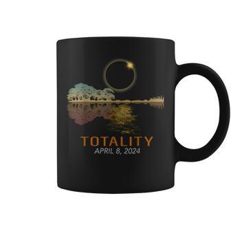 2024 Total Solar Eclipse Totality Eclipse Guitar Lake Coffee Mug - Seseable