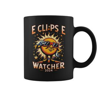 2024 Total Solar Eclipse Watcher Sun Wearing Eclipse Glasse Coffee Mug | Mazezy