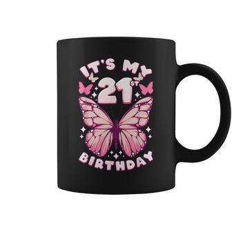 21St Birthday Girl 21 Years Butterflies And Number 21 Coffee Mug - Thegiftio UK