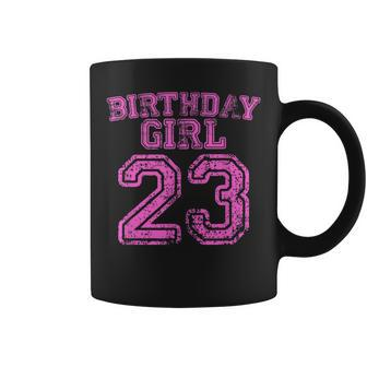 23Rd Birthday Sports Jersey T 23 Year Old Girl Pink Coffee Mug - Monsterry