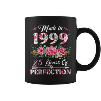 25 Year Old Made In 1999 Floral 25Th Birthday Women Coffee Mug - Thegiftio UK