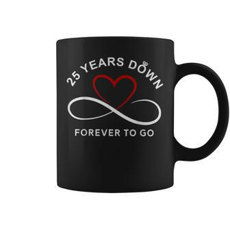 25 Years Down Forever To Go Couple 25Th Wedding Anniversary Coffee Mug - Thegiftio UK