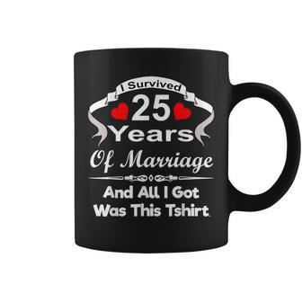 25Th Wedding Anniversary Marriage Husband Wife Couple Coffee Mug - Seseable