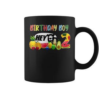 2Nd Birthday Boy 2 Year Old Fruit Birthday Hey Bear Coffee Mug - Monsterry