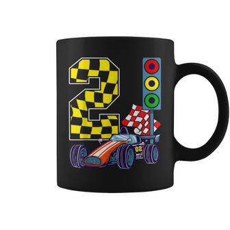 2Nd Birthday Boy Race Car Traffic Lights Racer 2 Years Old Coffee Mug - Monsterry