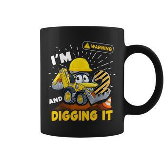 2Nd Birthday Boys Construction Excavator 2 Years Old Digger Coffee Mug - Thegiftio UK