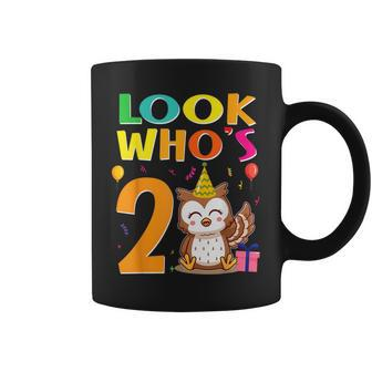 2Nd Birthday Owl Look Whoos 2 Years Old Party Coffee Mug - Seseable