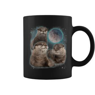3 Otter Moon Howling Otter Head For Kid Coffee Mug - Monsterry CA