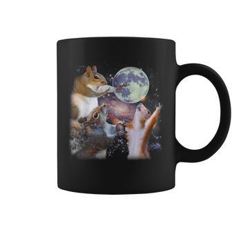 3 Squirrels Moon Howling Squirrel Head Squirrel Meme Coffee Mug - Seseable