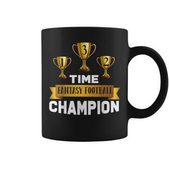 3 Time Fantasy Football Champion League 1St Place Champ Coffee Mug - Monsterry