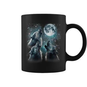 3 Wolf Moon Howling Wolf Head For Men Women Kid Coffee Mug - Seseable