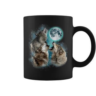 3 Wolf Moon Howling Wolf Head Wolves For Men Women Coffee Mug - Thegiftio UK