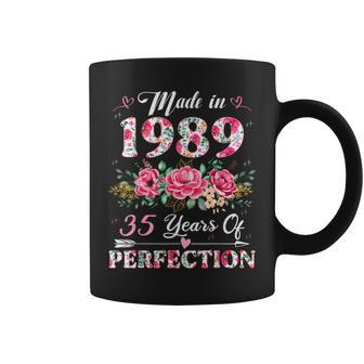 35 Year Old Made In 1989 Floral 35Th Birthday Women Coffee Mug - Monsterry DE
