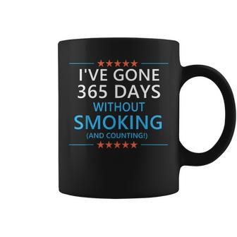 365 Days Without Smoking 1 Year Smoke Free Anniversary Coffee Mug - Monsterry UK