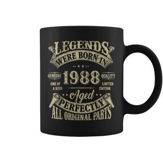 36Th Birthday 36 Years Old Vintage Legends Born In 1988 Coffee Mug - Monsterry