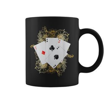 4 Aces Playing Cards Poker Gambling Game Coffee Mug - Monsterry