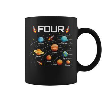 4 Year Old Boys Girls Space Planets 4Th Birthday Boy Coffee Mug - Thegiftio UK