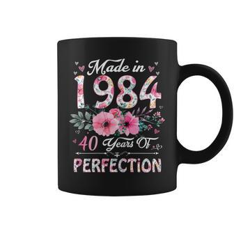 40 Year Old Made In 1984 Floral 40Th Birthday Women Coffee Mug | Mazezy