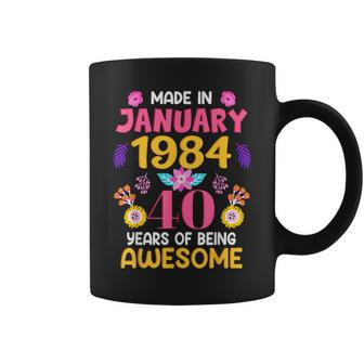 40 Years Old Made In January 1984 Birthday Coffee Mug - Monsterry