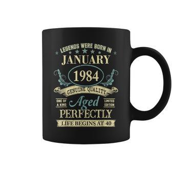 40 Yrs Old 40Th Birthday Legends Born In January 1984 Coffee Mug | Mazezy