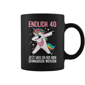 40Geburtstag 40 Jahre Einhorn Damen Herren Birthday Black S Tassen - Seseable