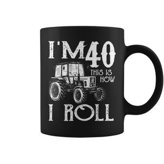 40Th Birthday Tractors Farmer Rancher Saying Vintage Coffee Mug - Monsterry