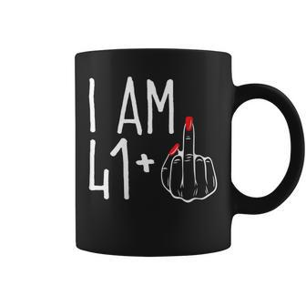 I Am 41 Plus 1 Middle Finger 42Nd Women's Birthday Coffee Mug - Seseable