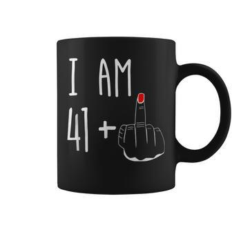 I Am 41 Plus 1 Middle Finger Girl 42Nd Birthday 42 Years Old Coffee Mug - Monsterry AU