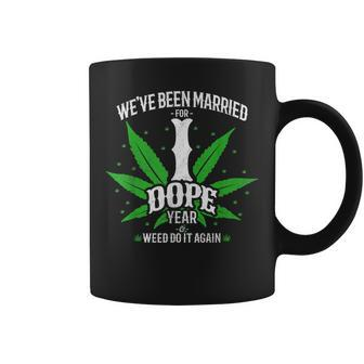 420 Stoner Couple Married 1 Dope Year 1St Anniversary Coffee Mug - Monsterry CA