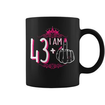 I Am 43 Plus 1 Middle Finger 43Rd Women's Birthday Coffee Mug - Monsterry AU
