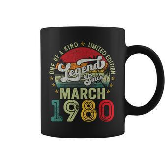 44 Years Old Legend Since March 1980 44Th Birthday Men Coffee Mug | Mazezy DE