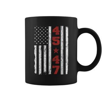 45 47 Trump Vintage Usa Flag 2024 President Election Politic Coffee Mug - Seseable