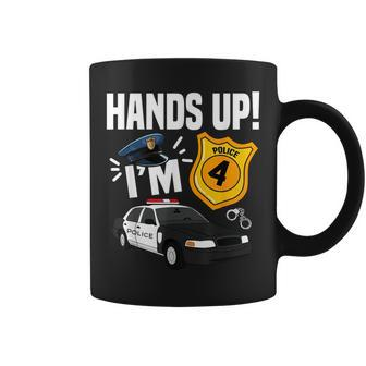 4Th B-Day Police Car Police Boy Officer Birthday 4 Year Old Coffee Mug - Monsterry UK