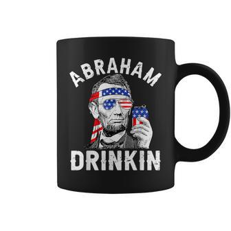 4Th Of July Abraham Drinking Merica Abe Lincoln Beer Lover Coffee Mug - Monsterry UK