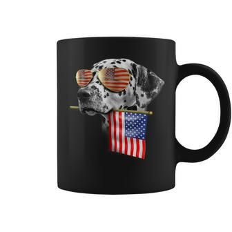 4Th Of July Fun American Flag Dalmatian Dog Lover Coffee Mug - Monsterry