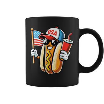 4Th Of July Hotdog Usa Hotdog American Flag Usa Patriotic Coffee Mug - Monsterry AU