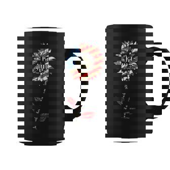 4Th Of July Be Kind Sunflower Red White And Blue Coffee Mug - Seseable