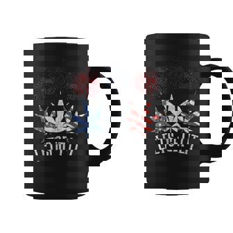 4Th Of July Let's Get Lit Weed American Flag Marijuana 420 Coffee Mug | Seseable UK