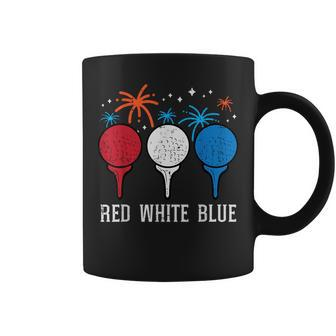 4Th July Red White Blue Golf Patriotic Golfer Dad Women Coffee Mug - Monsterry