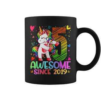 5 Years Old Flossing Unicorn 5Th Birthday Girl Party Coffee Mug - Monsterry