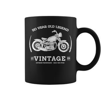 50 Year Old Biker Born In 1974 50Th Birthday Bike Motorbike Coffee Mug - Thegiftio UK