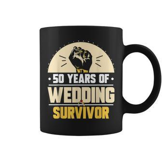 50 Years Of Wedding Survivor Wedding Anniversary Marriage Coffee Mug - Thegiftio UK