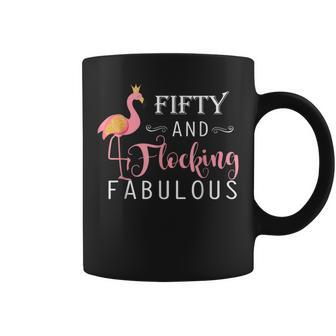 50Th Birthday Flamingo Fifty Flocking Fabulous Coffee Mug - Thegiftio UK