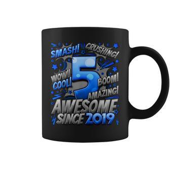 5Th Birthday Comic Style Awesome Since 2019 5 Year Old Boy Coffee Mug - Seseable